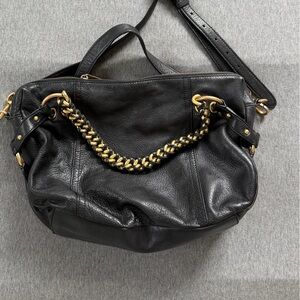 Michael Kors Black Shoulder Bag with Gold Chain